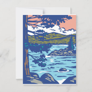 WPA Art Emerald Bay State Park in South Lake Tahoe Postcard
