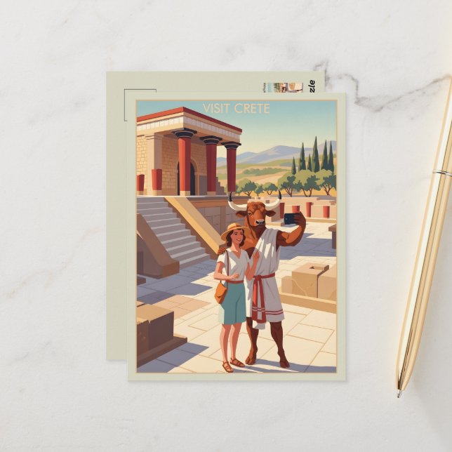 WPA Crete themed Postcard (Front/Back In Situ)