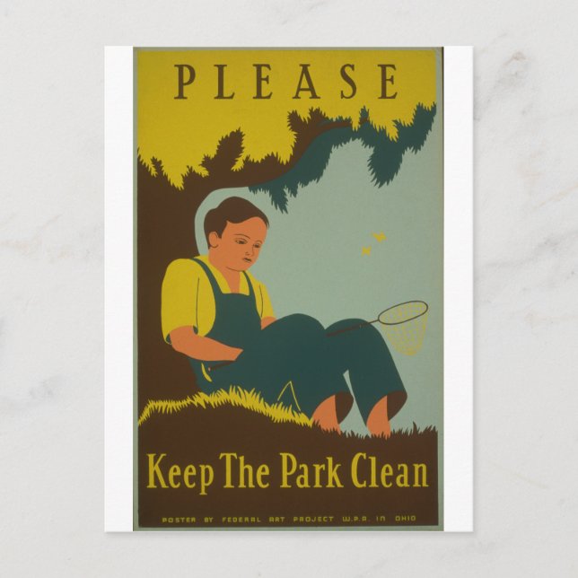 WPA - Keep the Park Clean Postcard (Front)