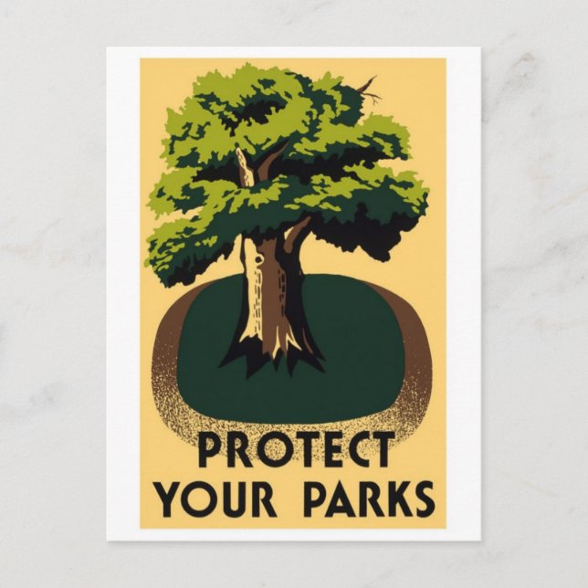 WPA National Parks Poster Postcard (Front)