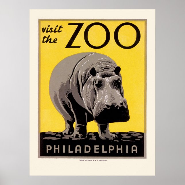 WPA Poster for the Philadelphia Zoo (Front)