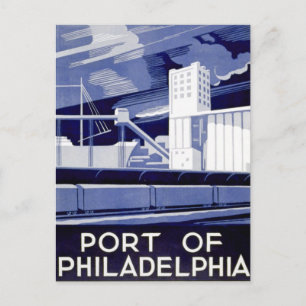 WPA Poster Port of Philadelphia 1936 Postcard