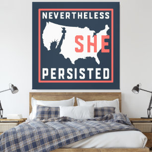 WPA Style Nevertheless She Persisted Lady Liberty Canvas Print