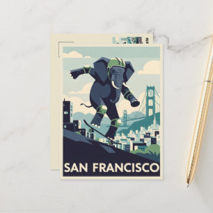 WPA Style San Francisco Travel Postcard