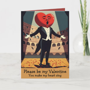 WPA style you make my heart sing Valentine card