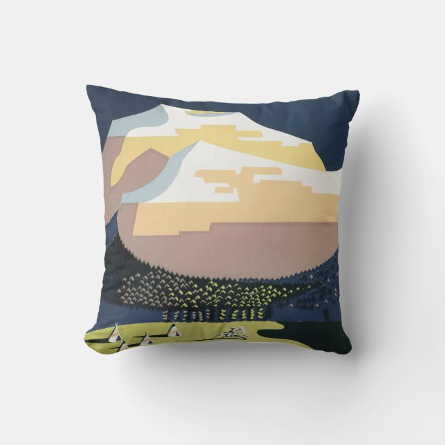 WPA Vintage Travel Poster Montana See America Cushion (Front)