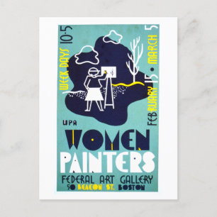 WPA Women Painters Exhibition Poster Postcard
