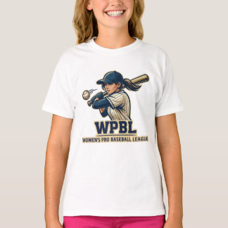 WPBL Womens Pro Baseball League Mascot Design T-Shirt