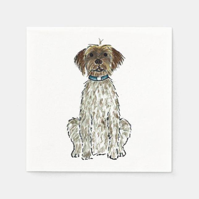 WPG Wirehaired Pointing Griffon Dog Art Watercolor Napkin (Front)