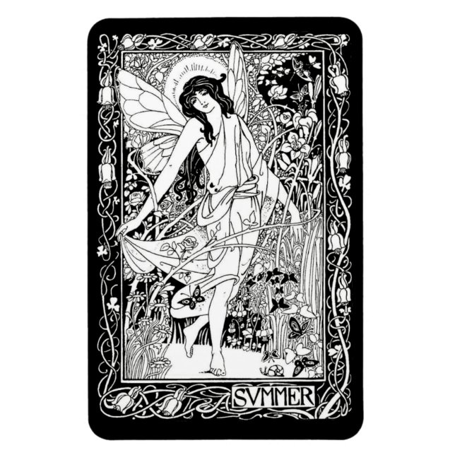WQ MAGNET: Art Nouveau Fairy Magnet (Vertical)