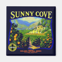 WQ MAGNET : Sunny Cove Fruit Crate Label