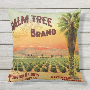 WQ PILLOW LG : Crate Label Art Palm Tree