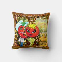 WQ PILLOW SM:  Saucy Afternoons Hot Pepper Tomato