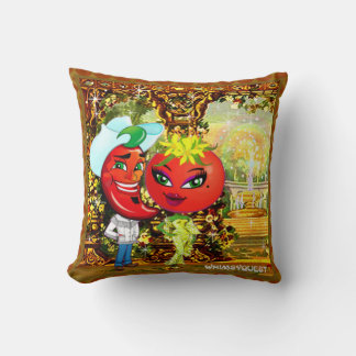 WQ PILLOW SM:  Saucy Afternoons Hot Pepper Tomato