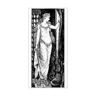 WQ RUBBER STAMP: Princess at the Window Stamp