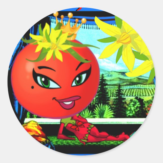 WQ STICKER #2 : Queen Saucy Tomato. (Front)