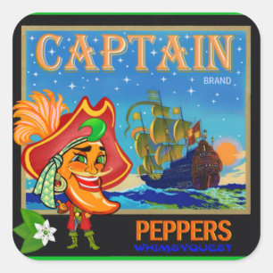 WQ TOYS STICKER: Captain Cayenne Pepper Square Sticker