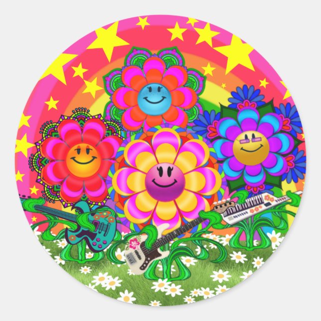 WQ TOYS STICKER LG :  WQ Flower Power Band (Front)