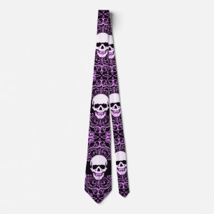 Wraithe Gentlemen's Purple Reaper Gothic Silk Tie