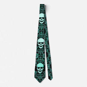 Wraithe Vintage Gothic Reaper Skulls Gentleman's Tie