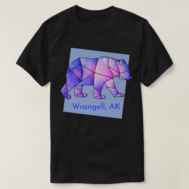 Wrangell AK Galaxy Bear Abstract Geometrical Anima T-Shirt (Design Front)