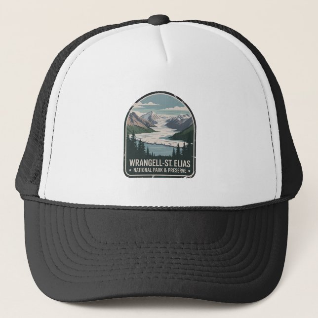 Wrangell-St. Elias Glacier Park Badge Trucker Hat (Front)