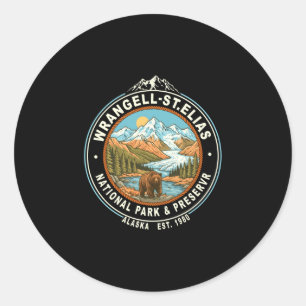 Wrangell-st elias national park alaska outdoor classic round sticker