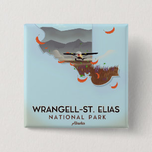 Wrangell-St. Elias National Park Alaska poster 15 Cm Square Badge