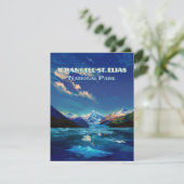 Wrangell St. Elias National Park Alaska Retro Card (Standing Front)