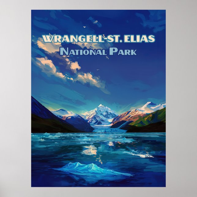 Wrangell St. Elias National Park Alaska Vintage Poster (Front)