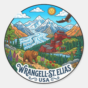 Wrangell–St. Elias National Park and Preserve USA Classic Round Sticker