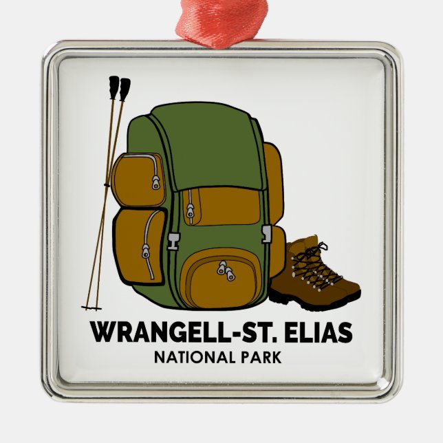 Wrangell-St. Elias National Park Backpack Metal Tree Decoration (Front)
