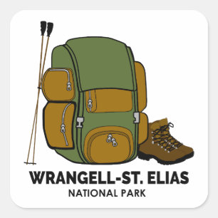 Wrangell-St. Elias National Park Backpack Square Sticker