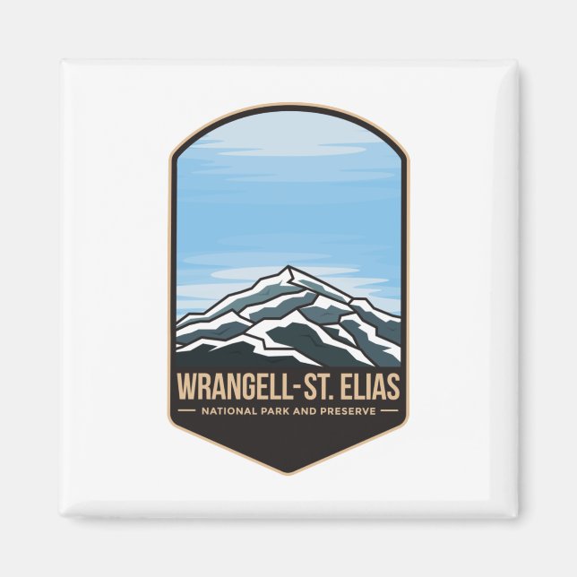 Wrangell st elias national park emblem patch logo magnet (Front)