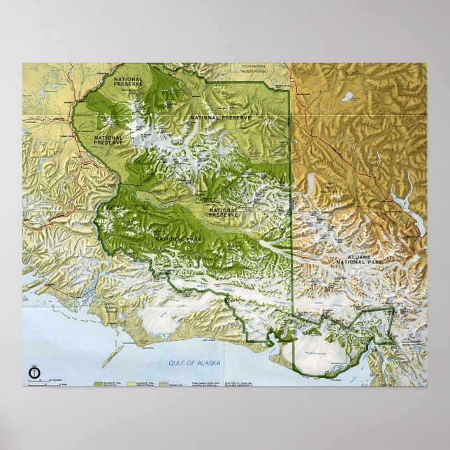 Wrangell St. Elias National Park Map Poster (Front)