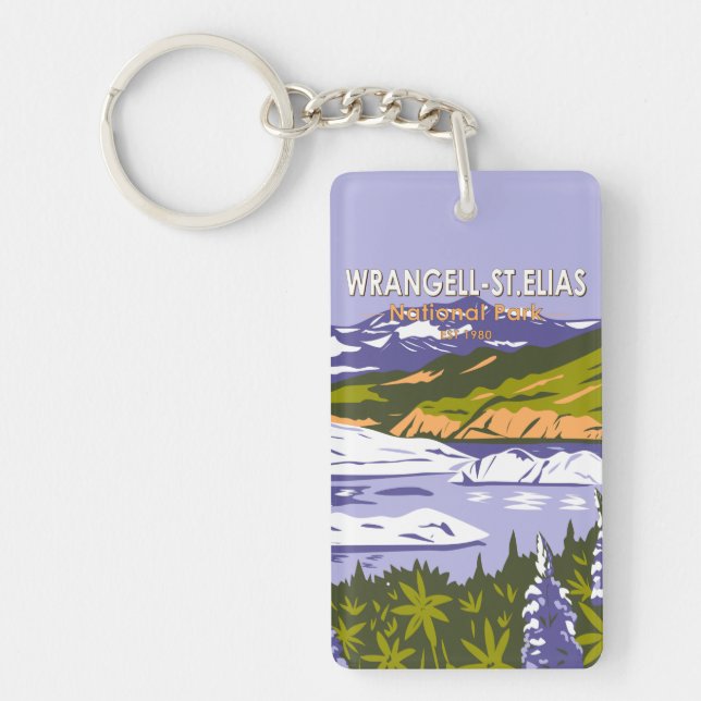 Wrangell St Elias National Park Nizina Lake Alaska Key Ring (Front)
