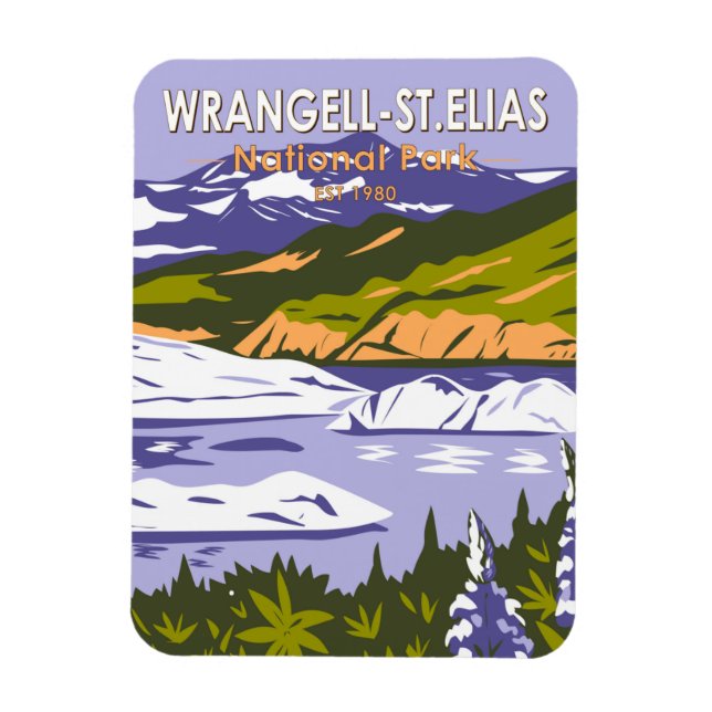 Wrangell St Elias National Park Nizina Lake Alaska Magnet (Vertical)
