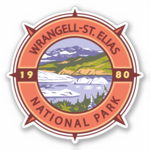 Wrangell St Elias National Park Retro Compass