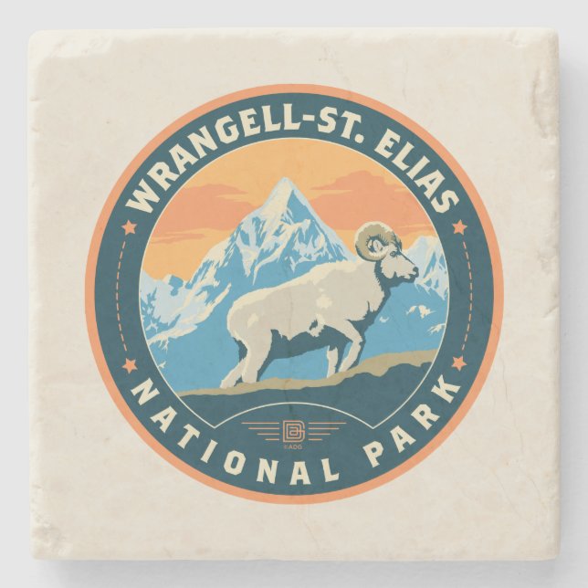 Wrangell-St Elias National Park Stone Coaster (Front)