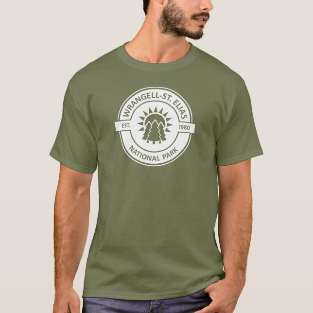 Wrangell–St. Elias National Park Sun Trees T-Shirt (Front)