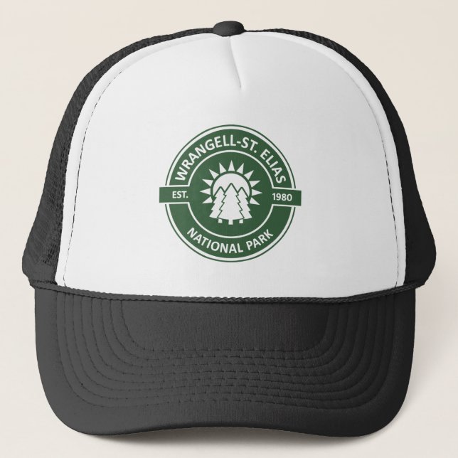 Wrangell–St. Elias National Park Sun Trees Trucker Hat (Front)