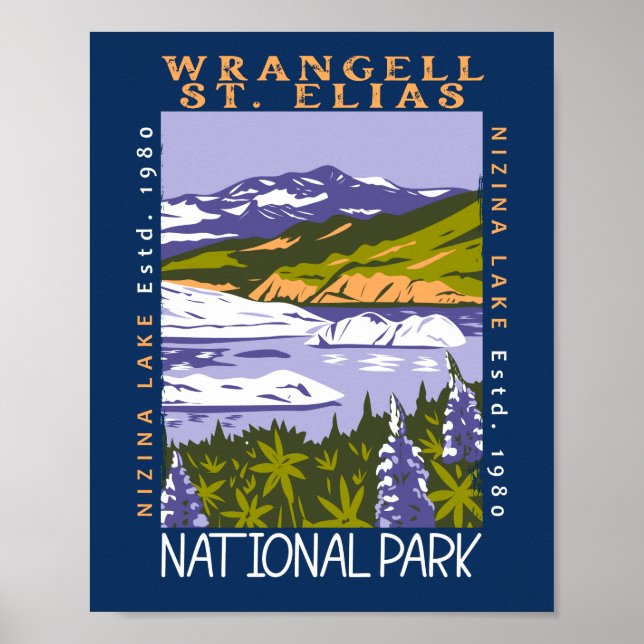 Wrangell St Elias National Park Vintage Distressed Poster (Front)