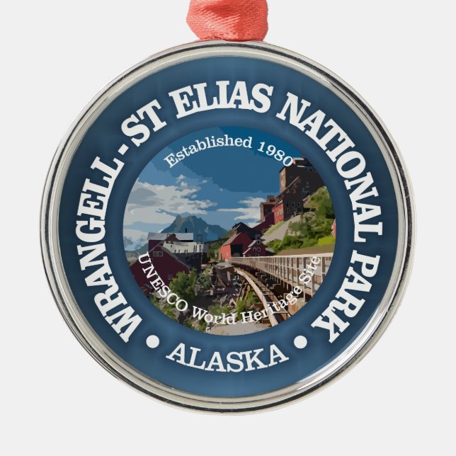 Wrangell-St Elias (NP2) Metal Tree Decoration (Front)