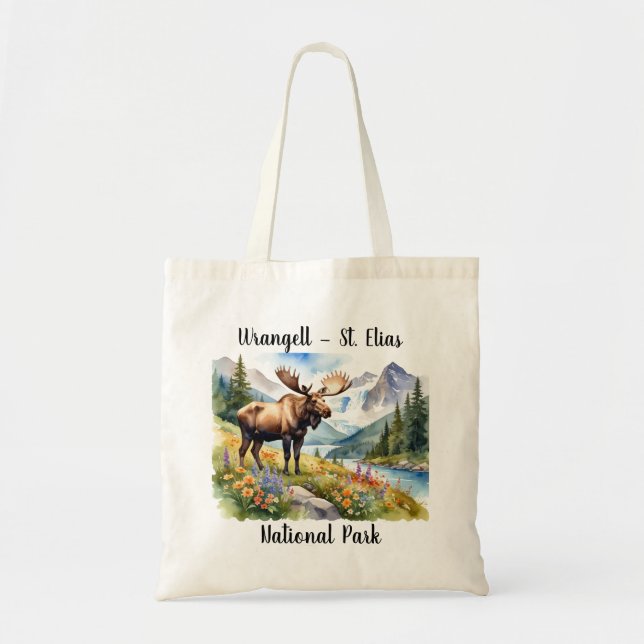 Wrangell - St Elias Watercolor Tote Bag (Front)