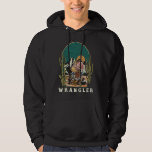 Wrangler Bull Skulls Flowers Cactus Sarcastic Not Hoodie