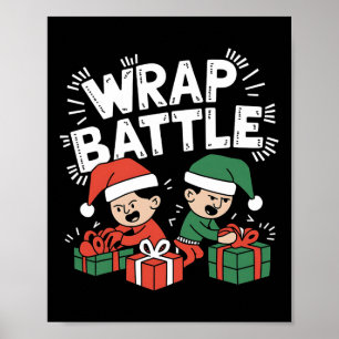 Wrap Battle Funny Santa Christmas Design For Kids Poster