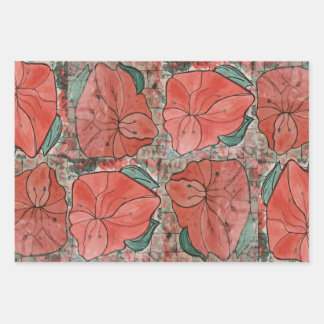 Wrap in pink flowers. wrapping paper sheet