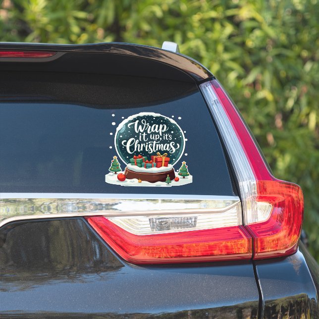 Wrap It Up It’s Christmas Snow Globe Design (Car Side)