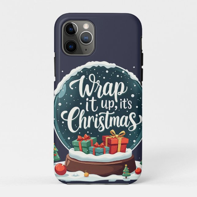 Wrap It Up It’s Christmas Snow Globe Design Case-Mate iPhone Case (Back)