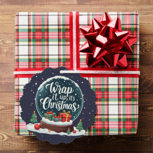 Wrap It Up It’s Christmas Snow Globe Design Tree Decoration Card